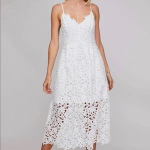 ASTR LACE A LINE MIDI DRESS